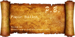 Papir Bálint névjegykártya